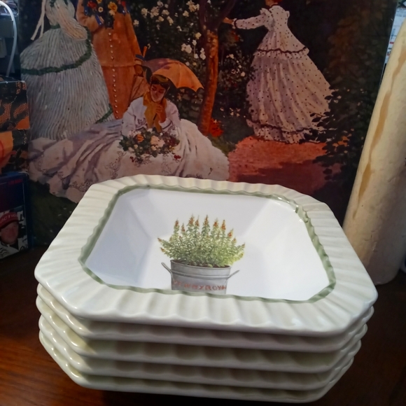 Ceramica Due Torri Other - 🇮🇹 4 Ceramica Due Torri Italy Octagon🍱🎻Vintage Square Bowls Green,Gift It.🎁